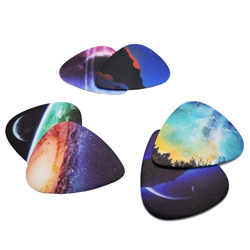 SUNLP Unique Guitar Picks 12 Medium Gauge Pack with Picks Holder and Plastic Picks Box, SUNLP Fairyland Galaxy Themed Guitar Cool Picks for Bass Electric Guitar Acoustic Guitar Lovers guitarists gift - Image 5